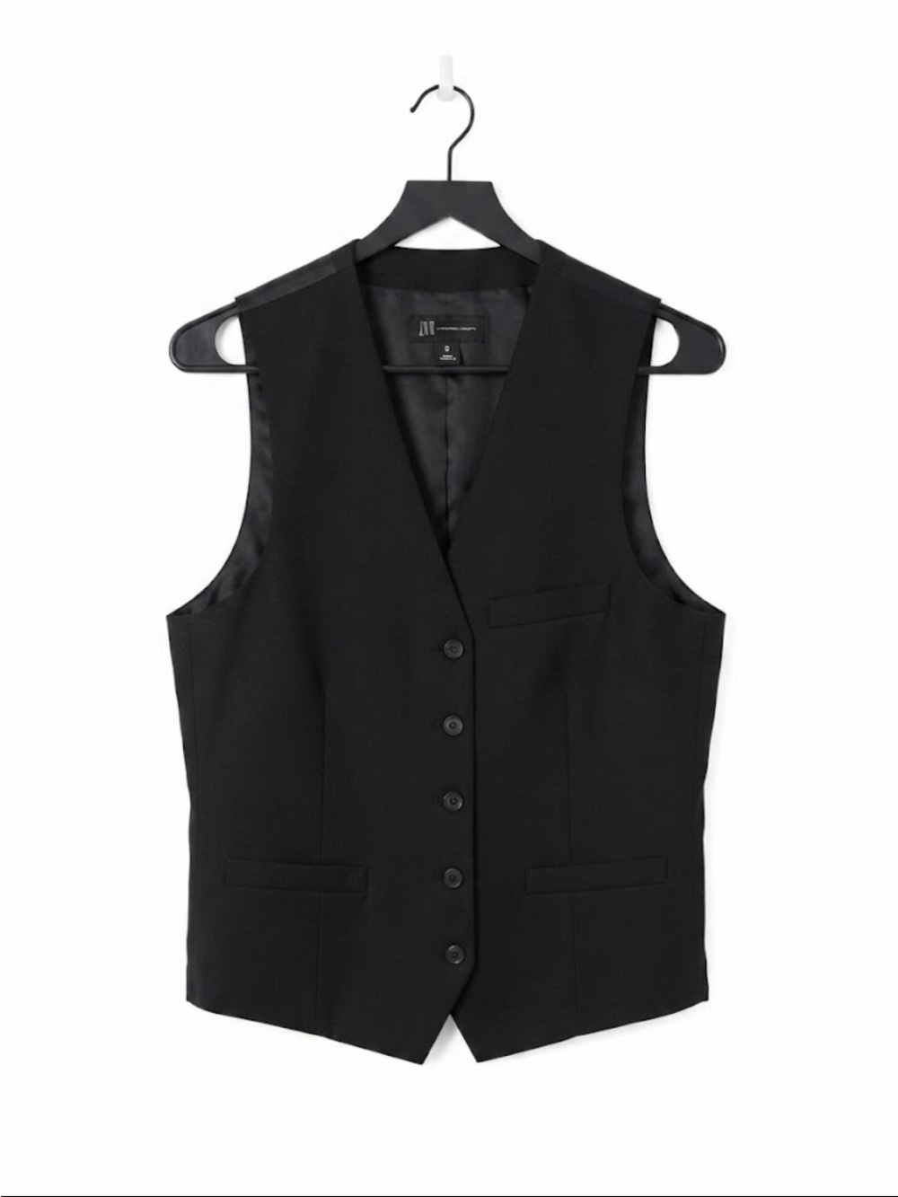 INC International Concepts Black Five-Button Dress Vest